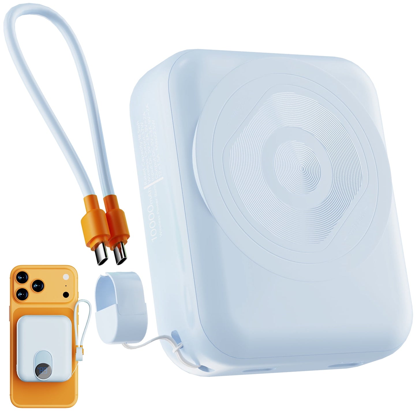 20000mAh Power Bank Portable Fast Charger with 4 Cables, Compatible wi