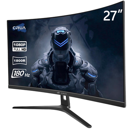 CRUA 27" 165Hz/180Hz Curved Gaming Monitor - FHD 1080P,FreeSync,1800R
