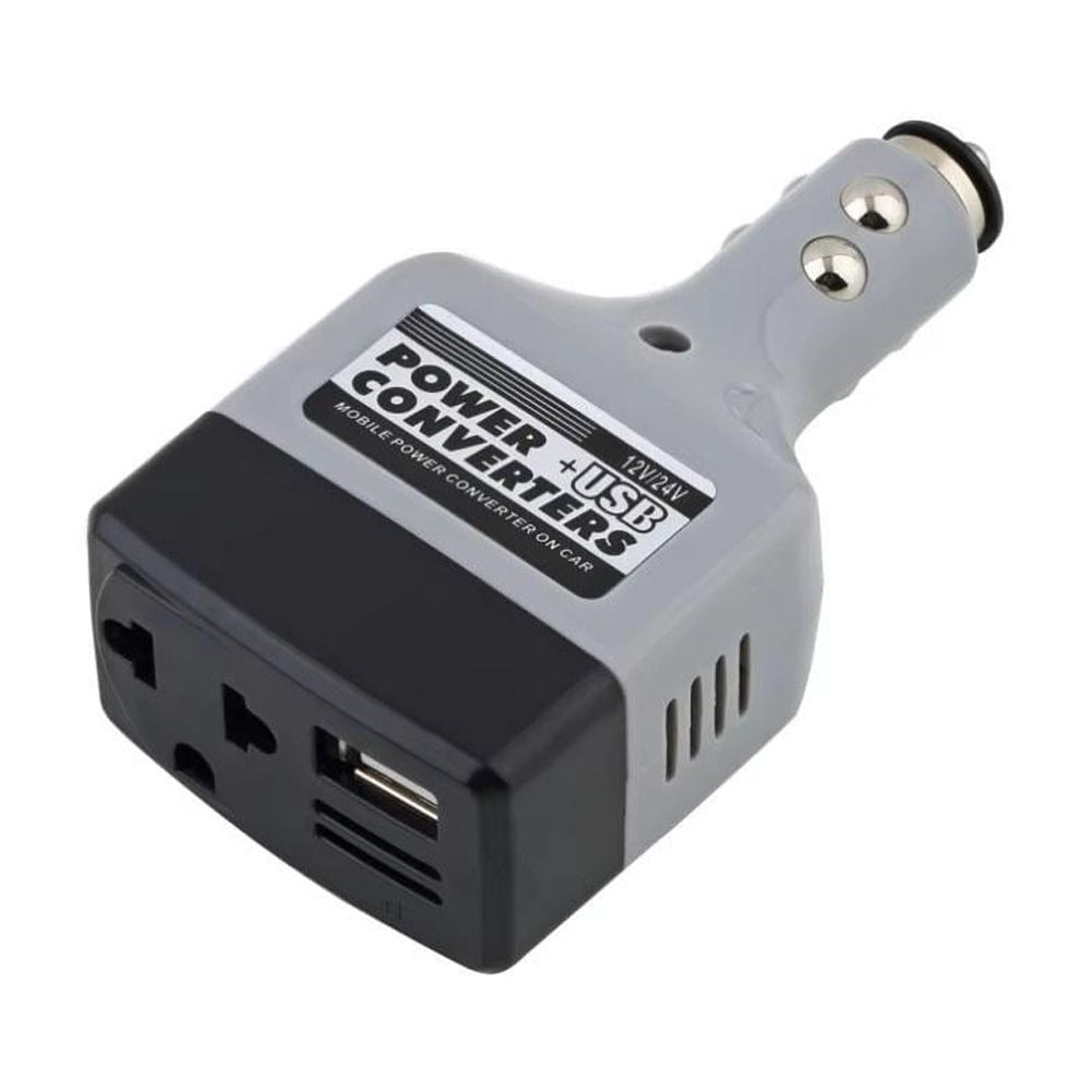 Car Power Inverter DC to AC Converter 150W with 2 AC Outlets and 2 USB