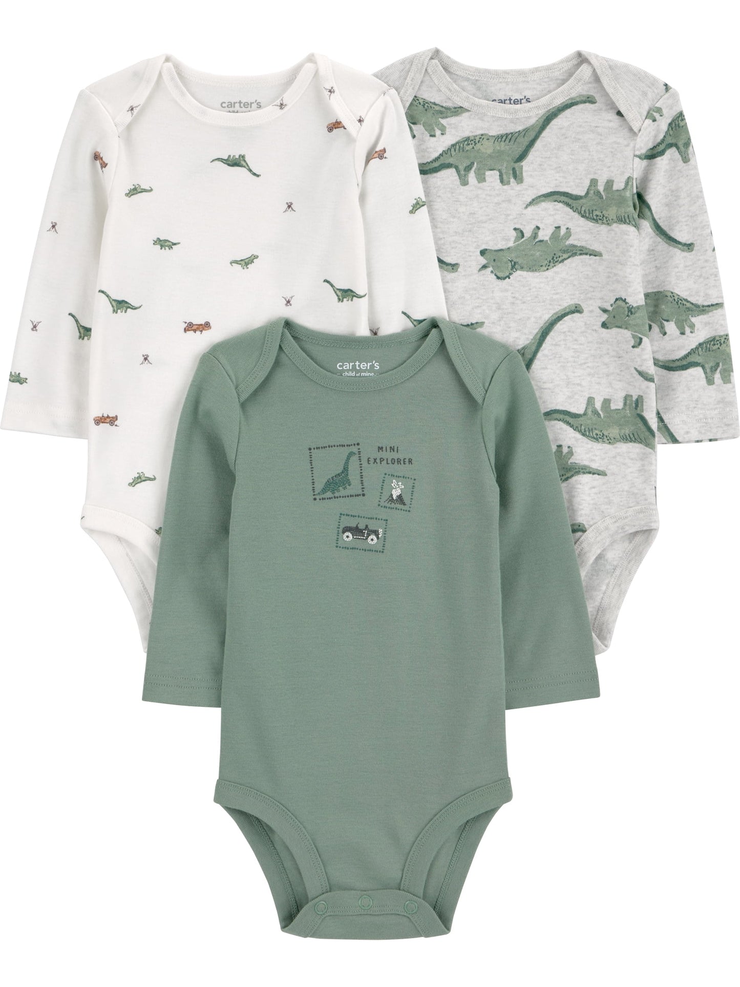 Carter's Child of Mine Baby Bodysuits, 3-Pack, Sizes Preemie-18 Months