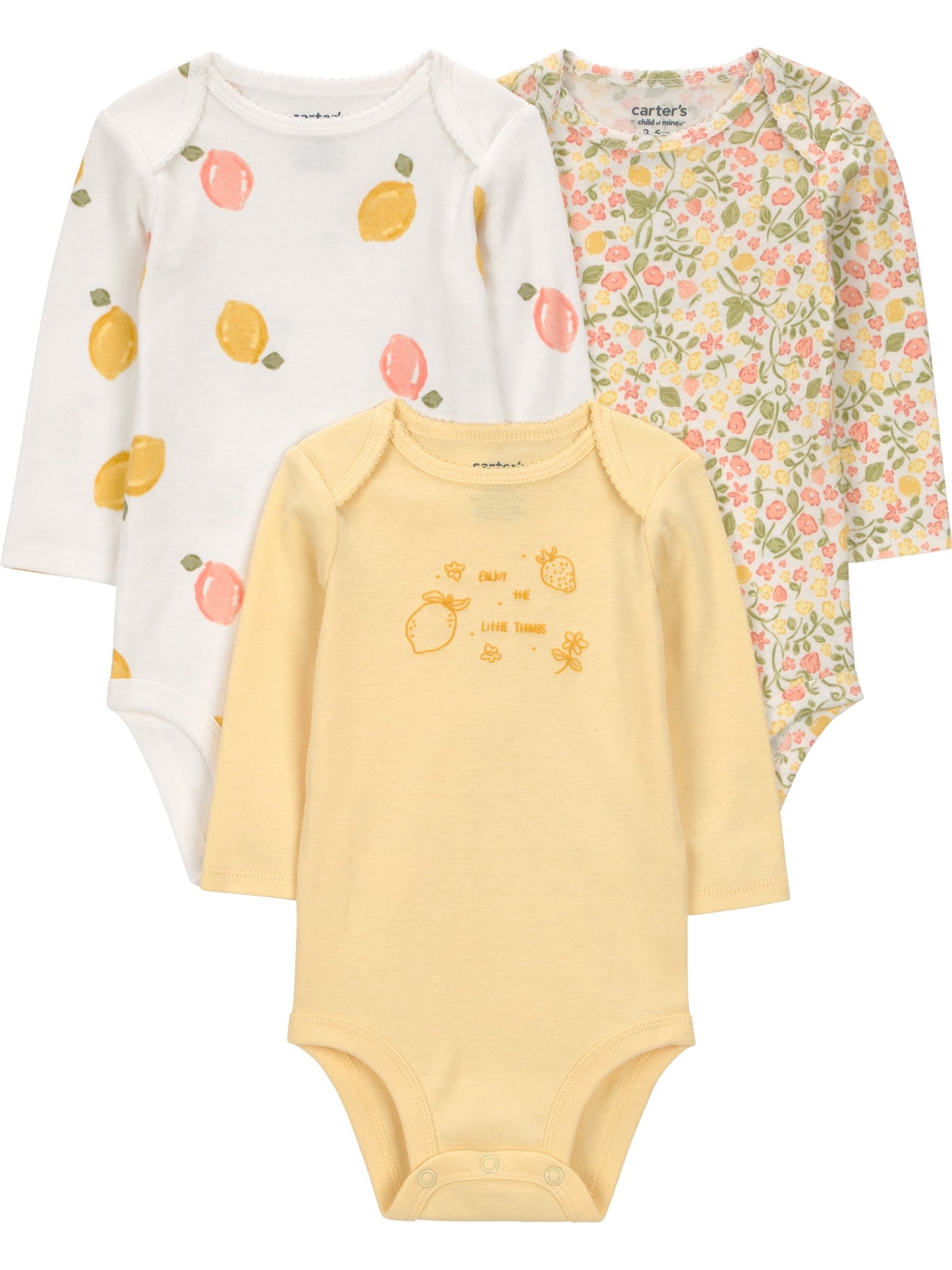 Carter's Child of Mine Baby Bodysuits, 3-Pack, Sizes Preemie-18 Months