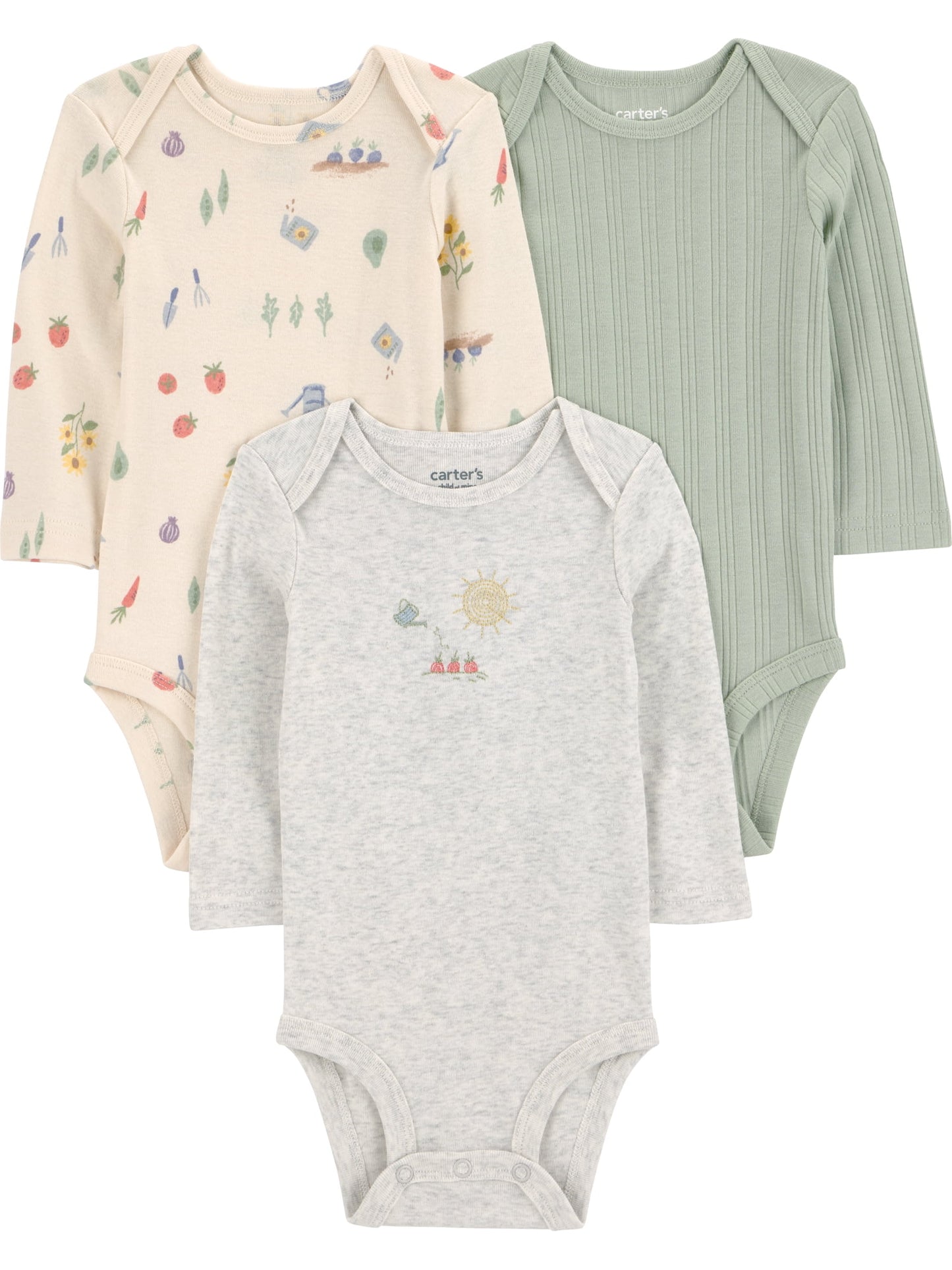 Carter's Child of Mine Baby Bodysuits, 3-Pack, Sizes Preemie-18 Months