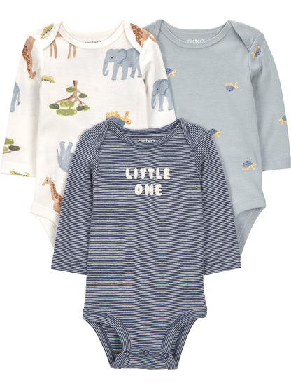 Carter's Child of Mine Baby Bodysuits, 3-Pack, Sizes Preemie-18 Months