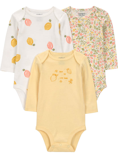 Carter's Child of Mine Baby Bodysuits, 3-Pack, Sizes Preemie-18 Months