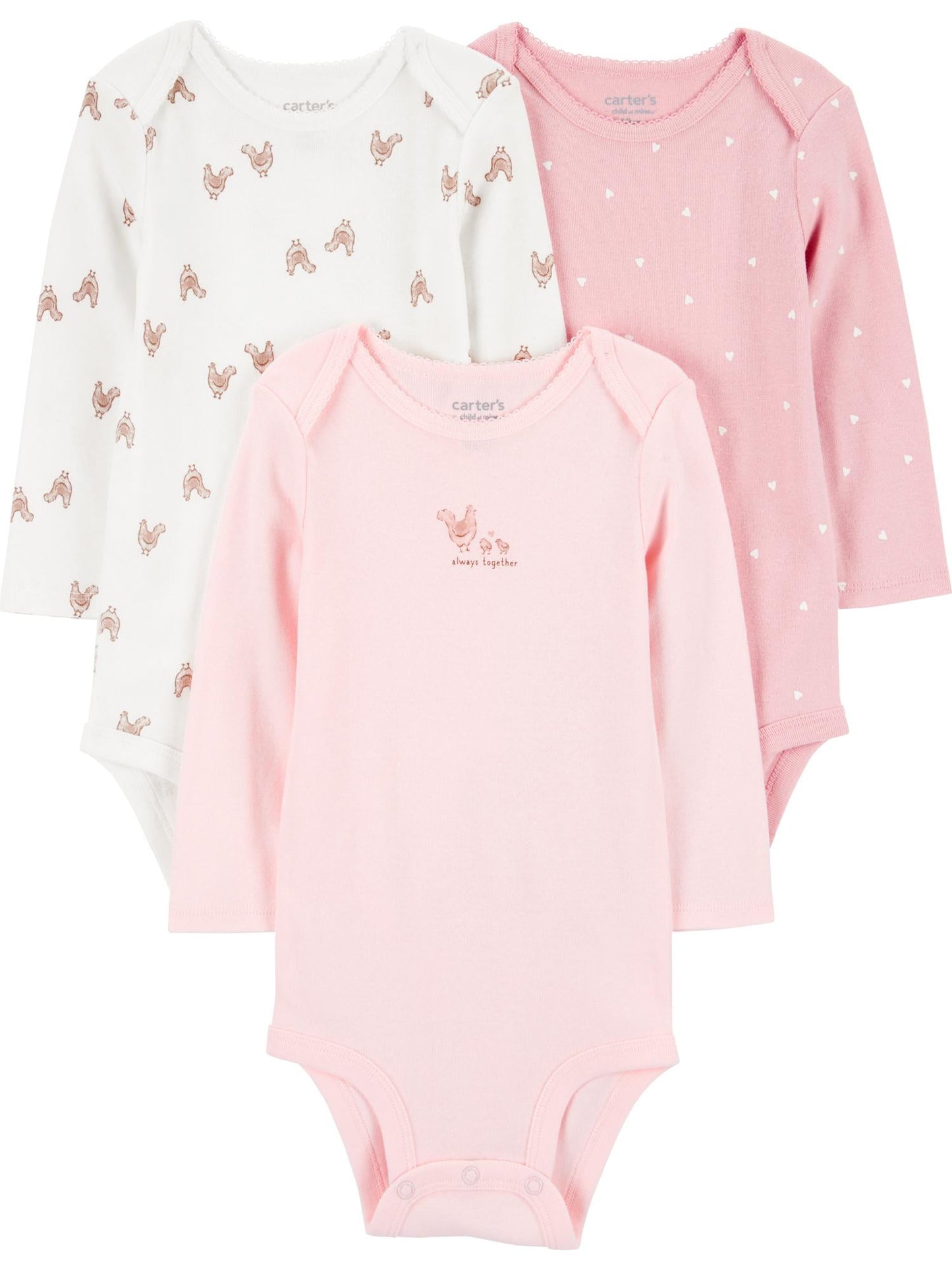 Carter's Child of Mine Baby Bodysuits, 3-Pack, Sizes Preemie-18 Months