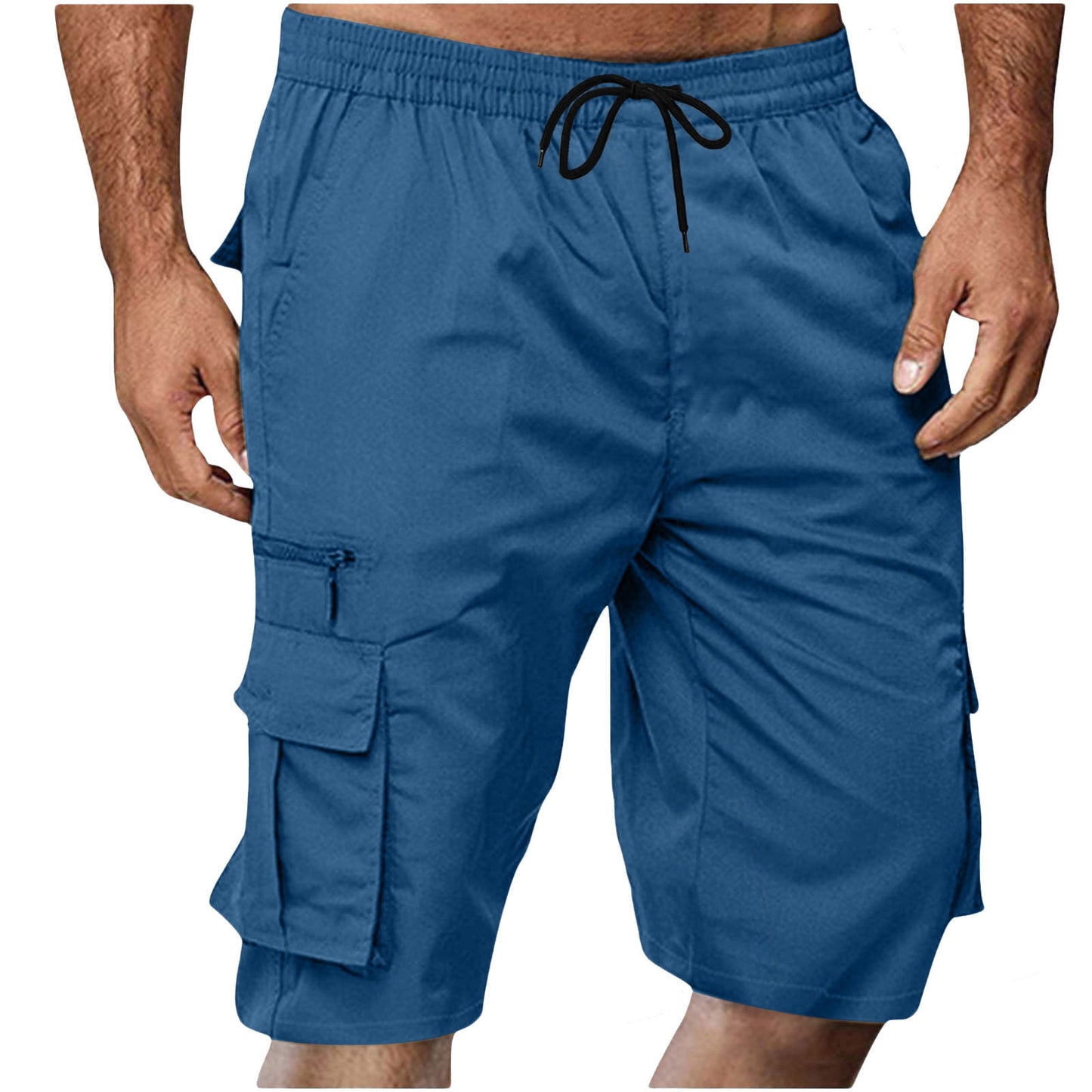 Chiccall Mens Cargo Shorts Lightweight Summer Casual Elastic Waist Dra