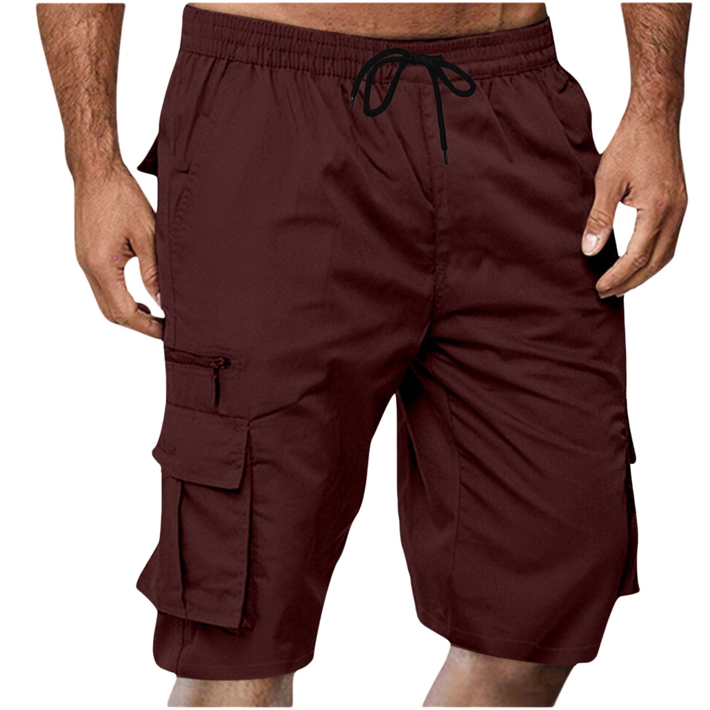 Chiccall Mens Cargo Shorts Lightweight Summer Casual Elastic Waist Dra