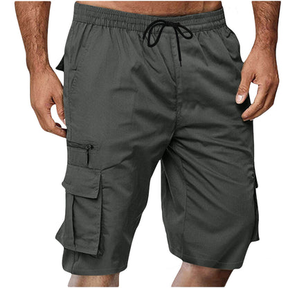 Chiccall Mens Cargo Shorts Lightweight Summer Casual Elastic Waist Dra