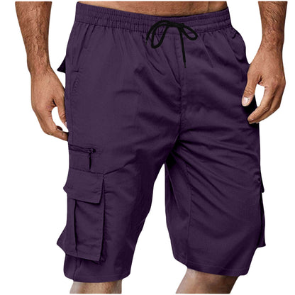 Chiccall Mens Cargo Shorts Lightweight Summer Casual Elastic Waist Dra