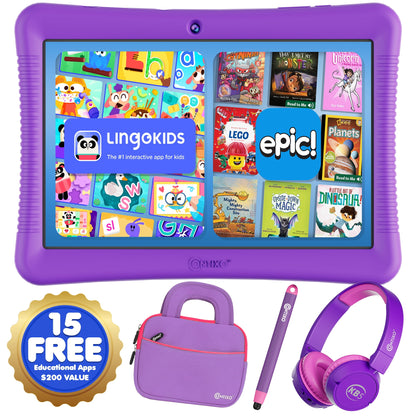 Contixo K102 Kids Tablets Bundle, Educational Tablets for Kids with Ca