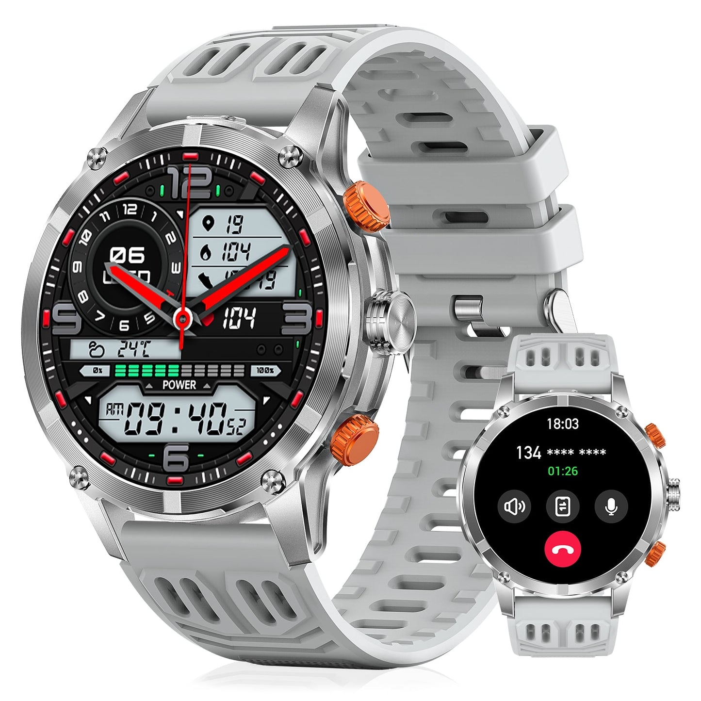 Cyberdyer Smart Watch with LED Flashlight, 100+ Sports Modes, 1.7" HD