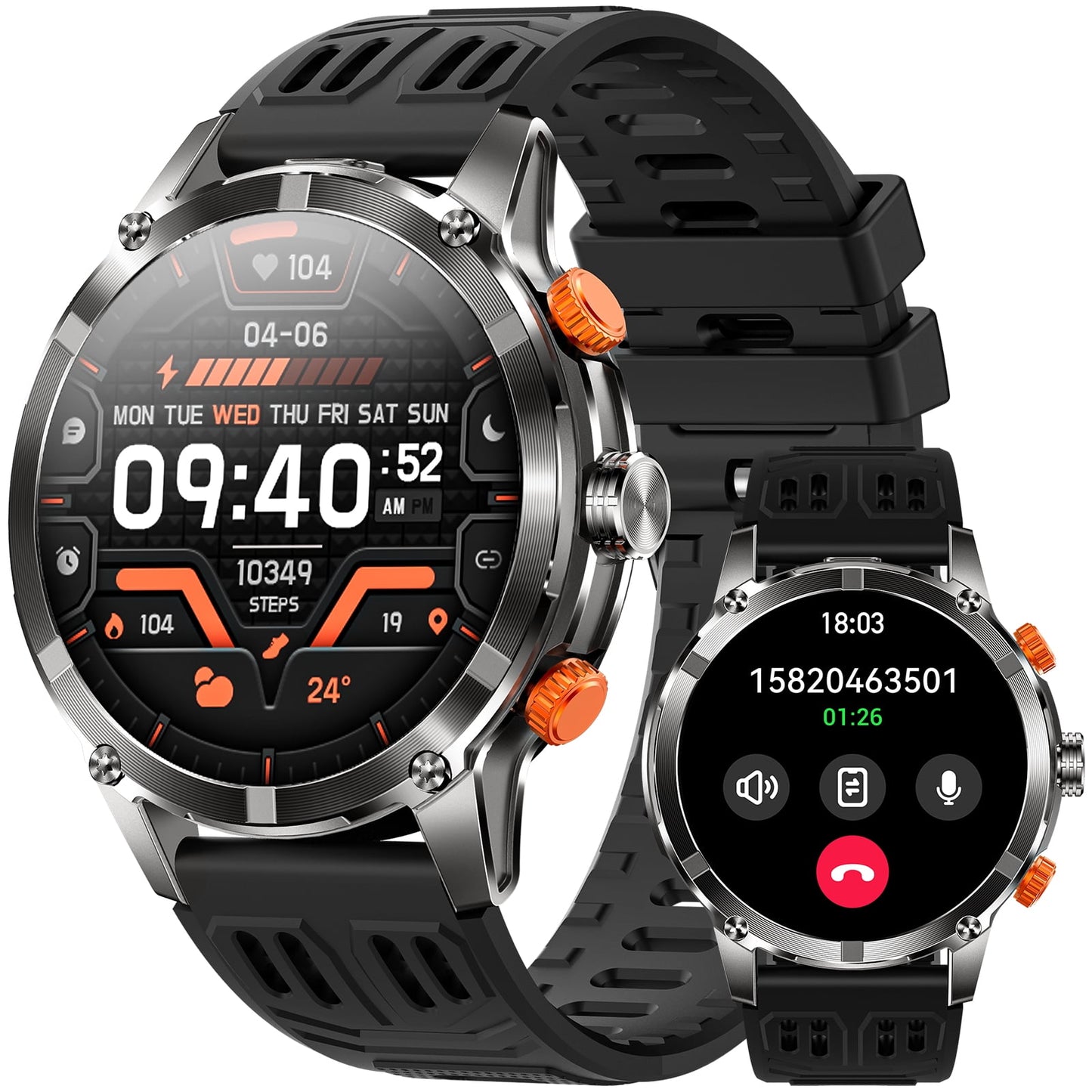 Cyberdyer Smart Watch with LED Flashlight, 100+ Sports Modes, 1.7" HD