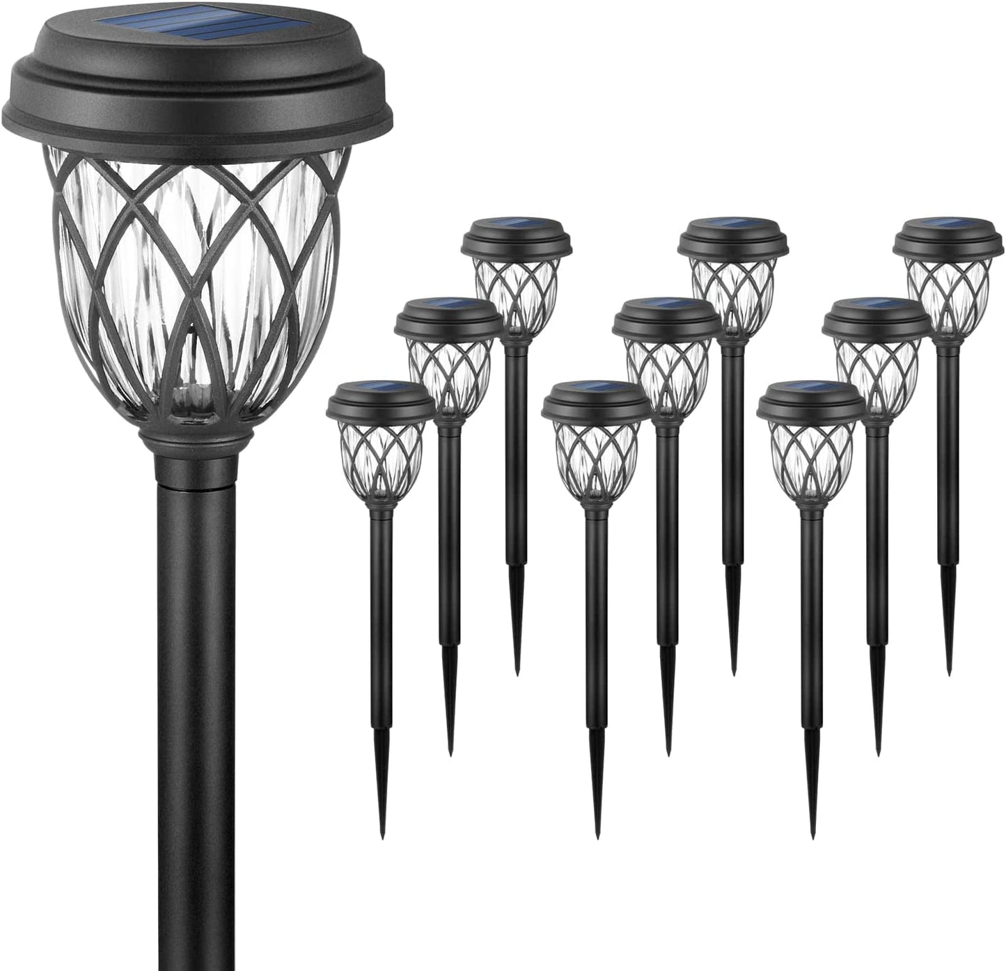 10 Pack Solar Lights Outdoor Decorative, Solar Pathway Lights Outdoor,