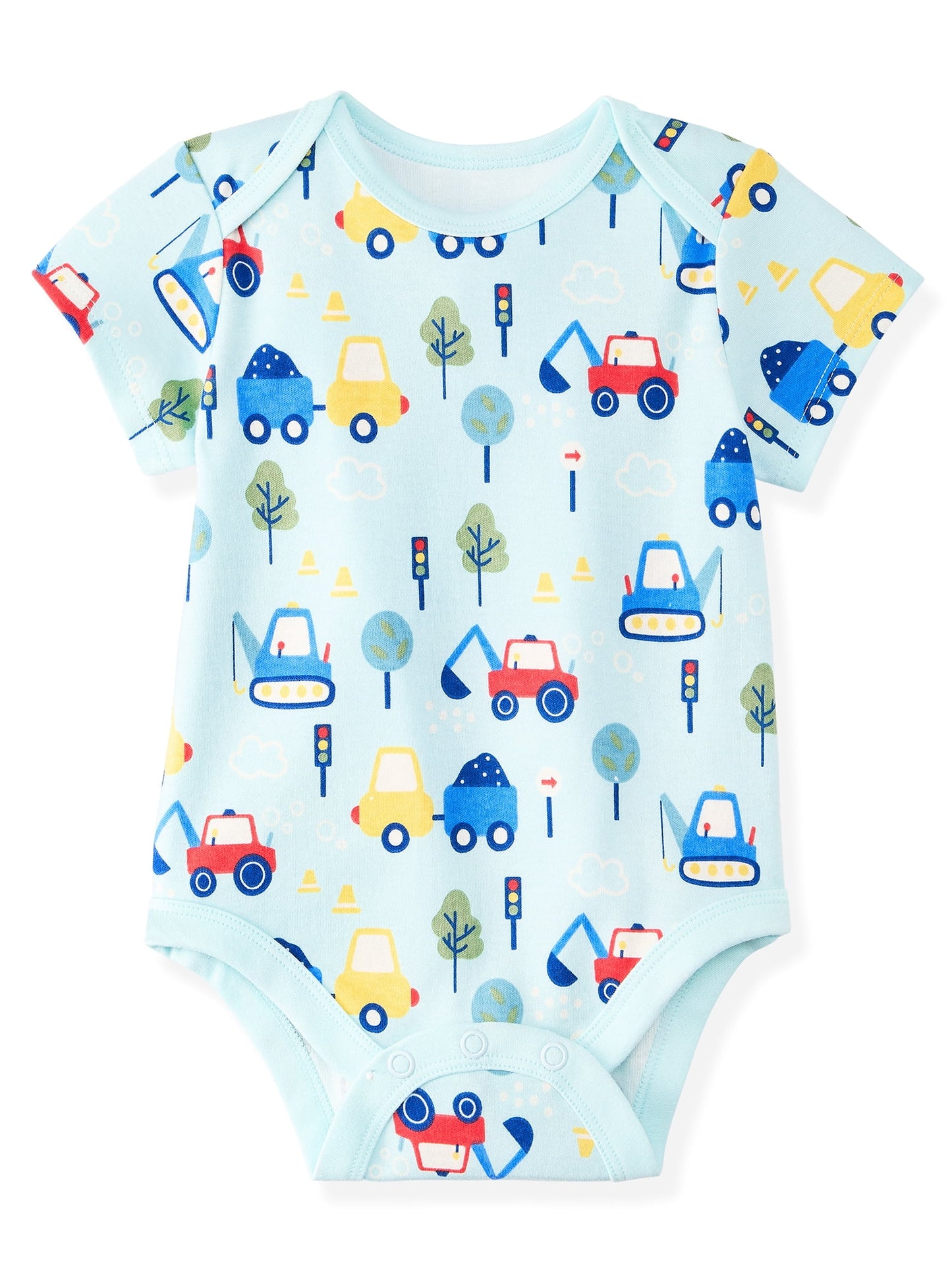 Garanimals Newborn & Baby Boy Cotton Lap-Shoulder Short-Sleeve Bodysui