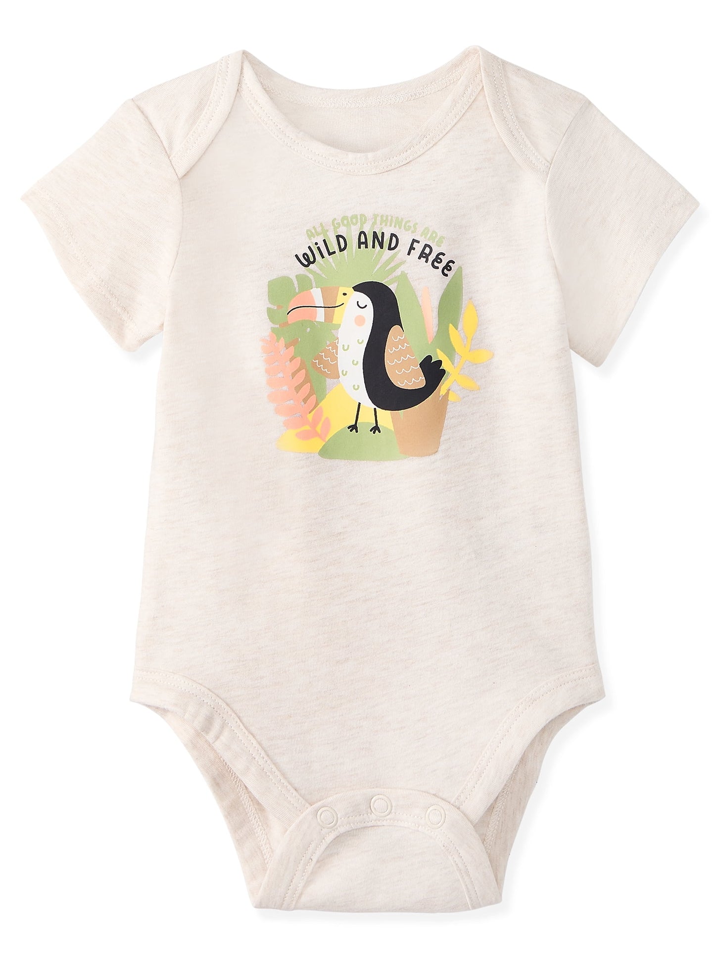 Garanimals Newborn & Baby Boy Cotton Lap-Shoulder Short-Sleeve Bodysui