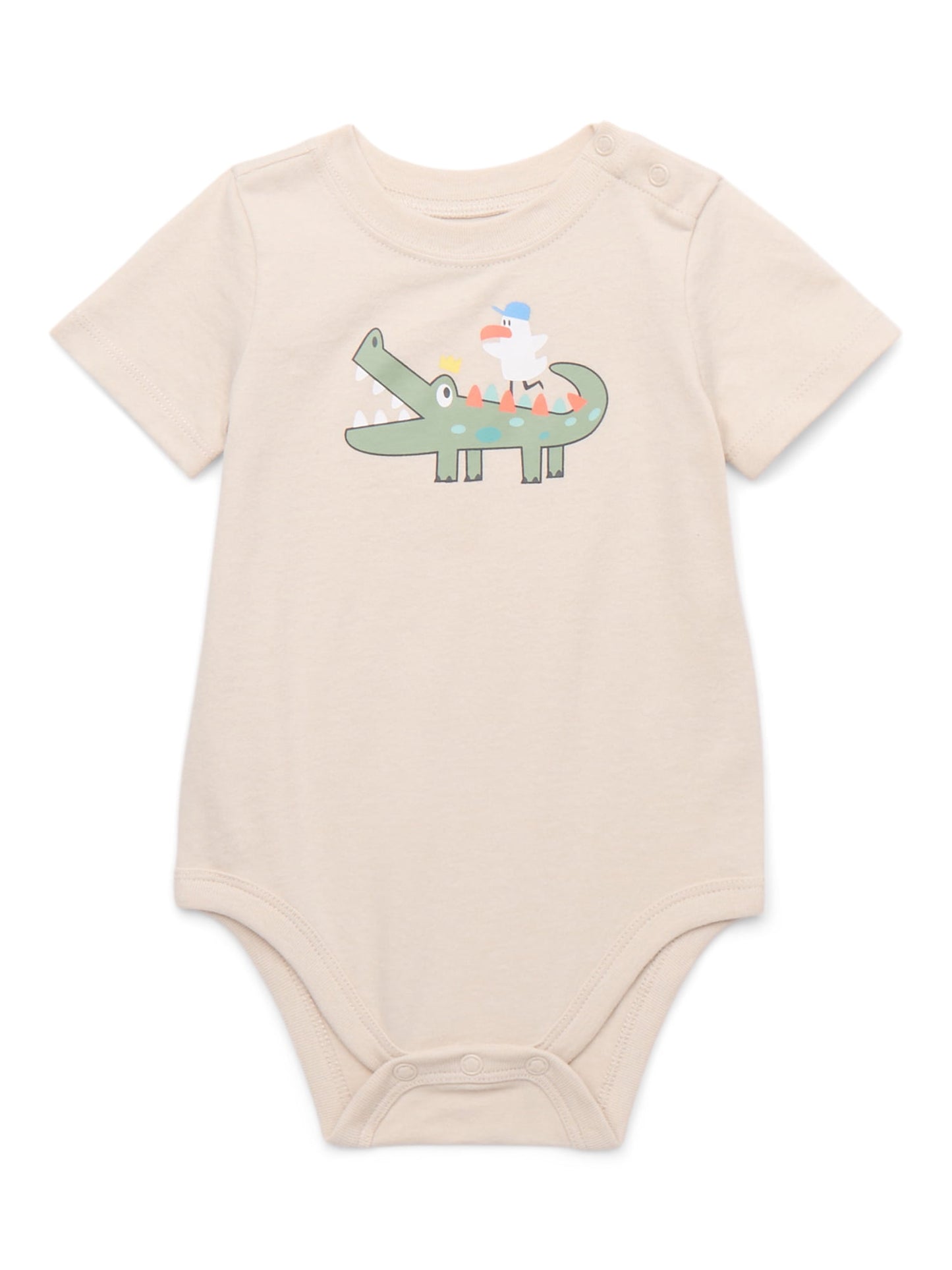 Garanimals Newborn & Baby Boy Cotton Lap-Shoulder Short-Sleeve Bodysui