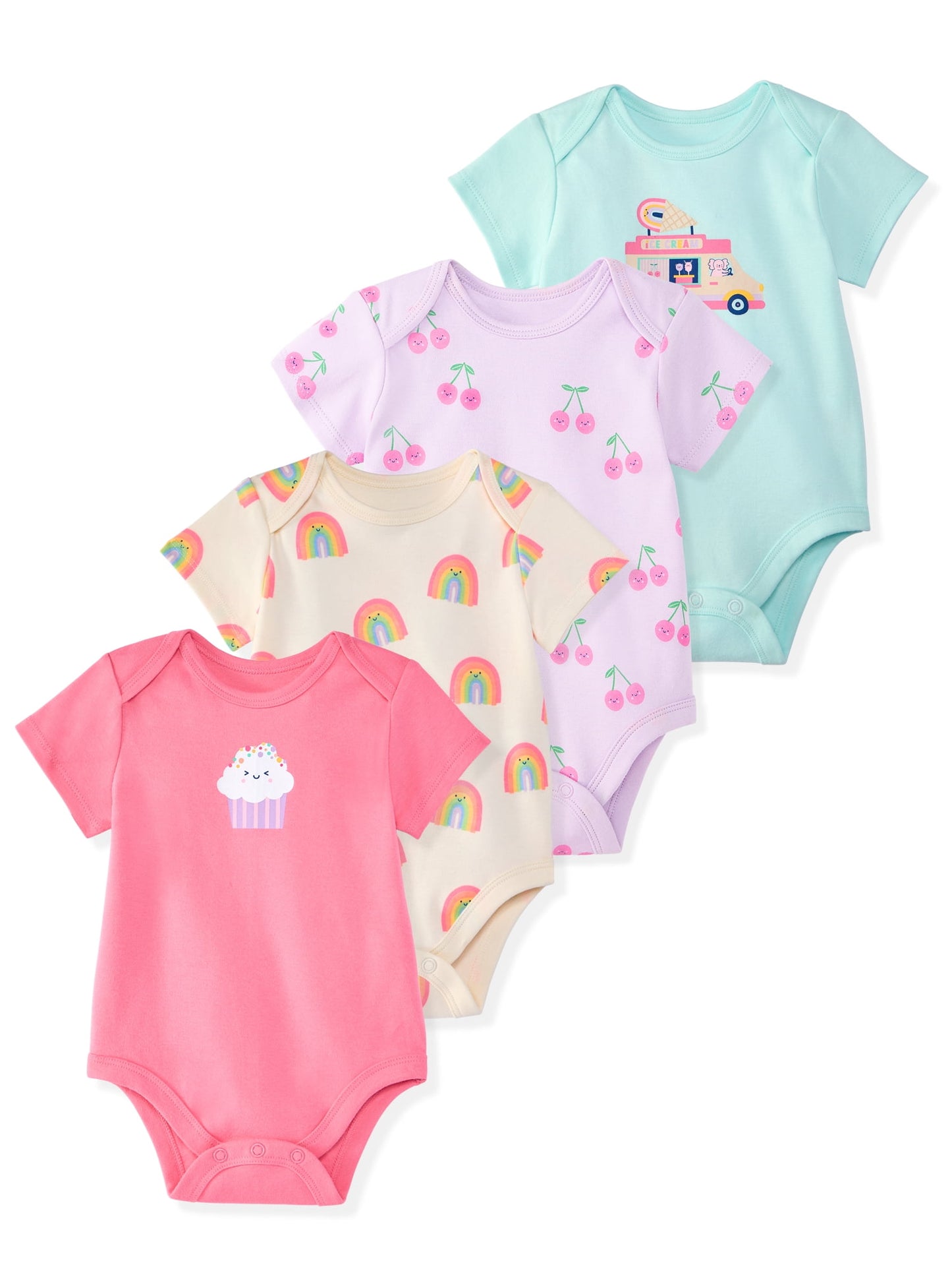 Garanimals Newborn & Baby Boy Cotton Lap-Shoulder Short-Sleeve Bodysui