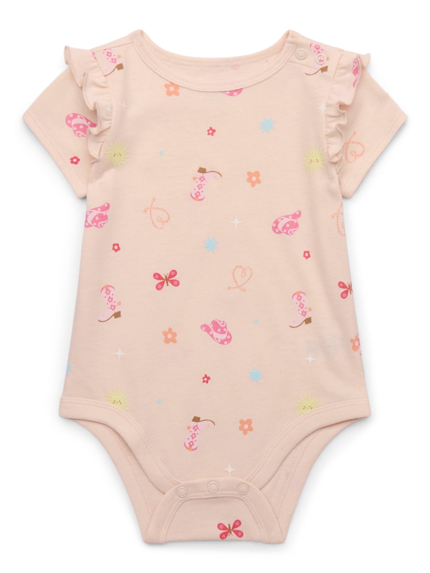 Garanimals Newborn & Baby Boy Cotton Lap-Shoulder Short-Sleeve Bodysui