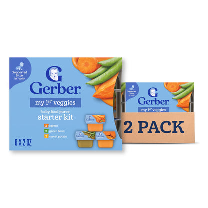 Gerber My 1st Veggies Starter Kit, Baby Food Puree, 2 oz Tubs, Variety