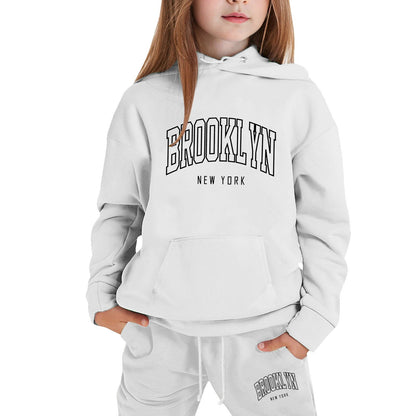 Girl Hooded Sweatshirt Set Letter Printed Long-Sleeve Girls' Active Sw