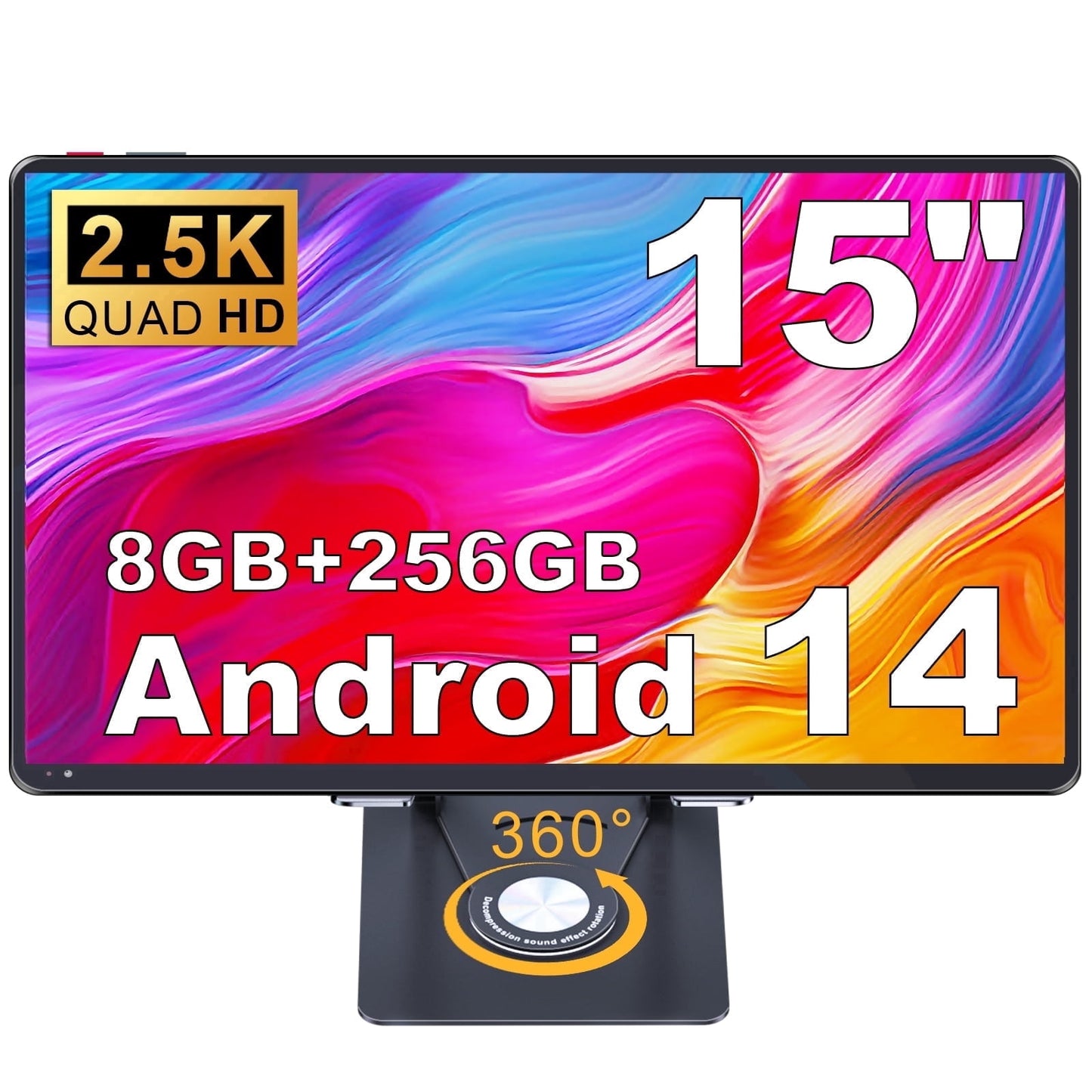 Golzer Android 14 Tablet 15 inch 2.5K Display, Helio G99 Octa-Core Pro
