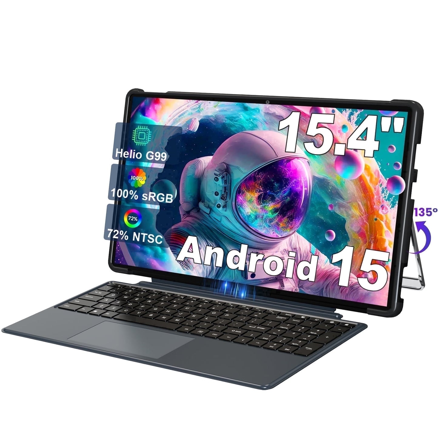 Golzer Android 14 Tablet 15 inch 2.5K Display, Helio G99 Octa-Core Pro
