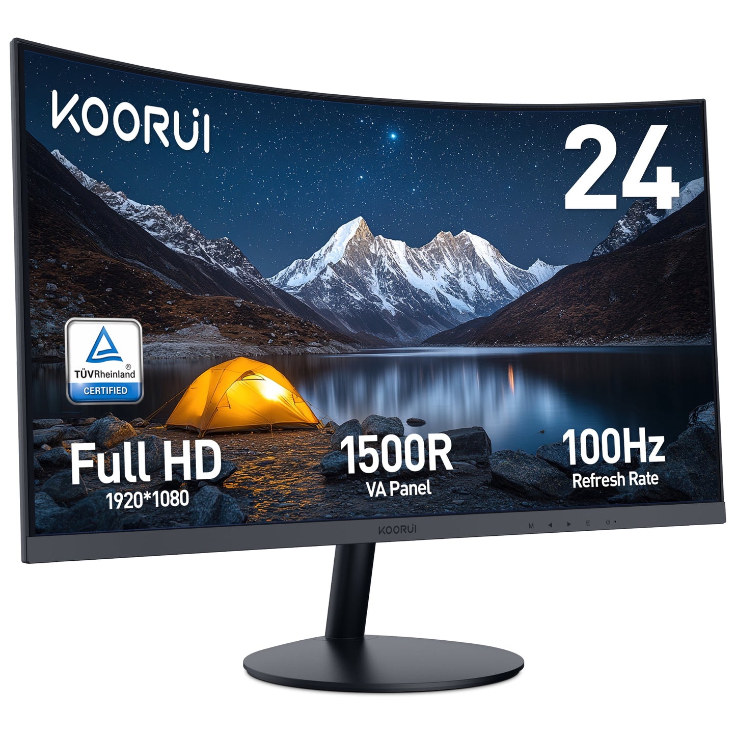 KOORUI 24" 100Hz Curved Computer Monitor, FHD 1080P 1500R PC Monitors,