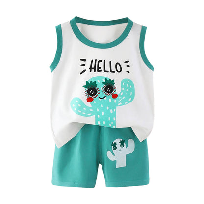 Kids Summer Clothes Summer Clothes Cotton Shirts and Shorts Kids Outfi