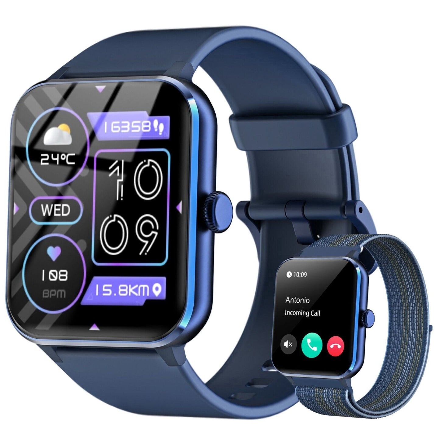 LUOMATE Smart Watch for Men Women, 1.85" Touch Screen with Bluetooth C