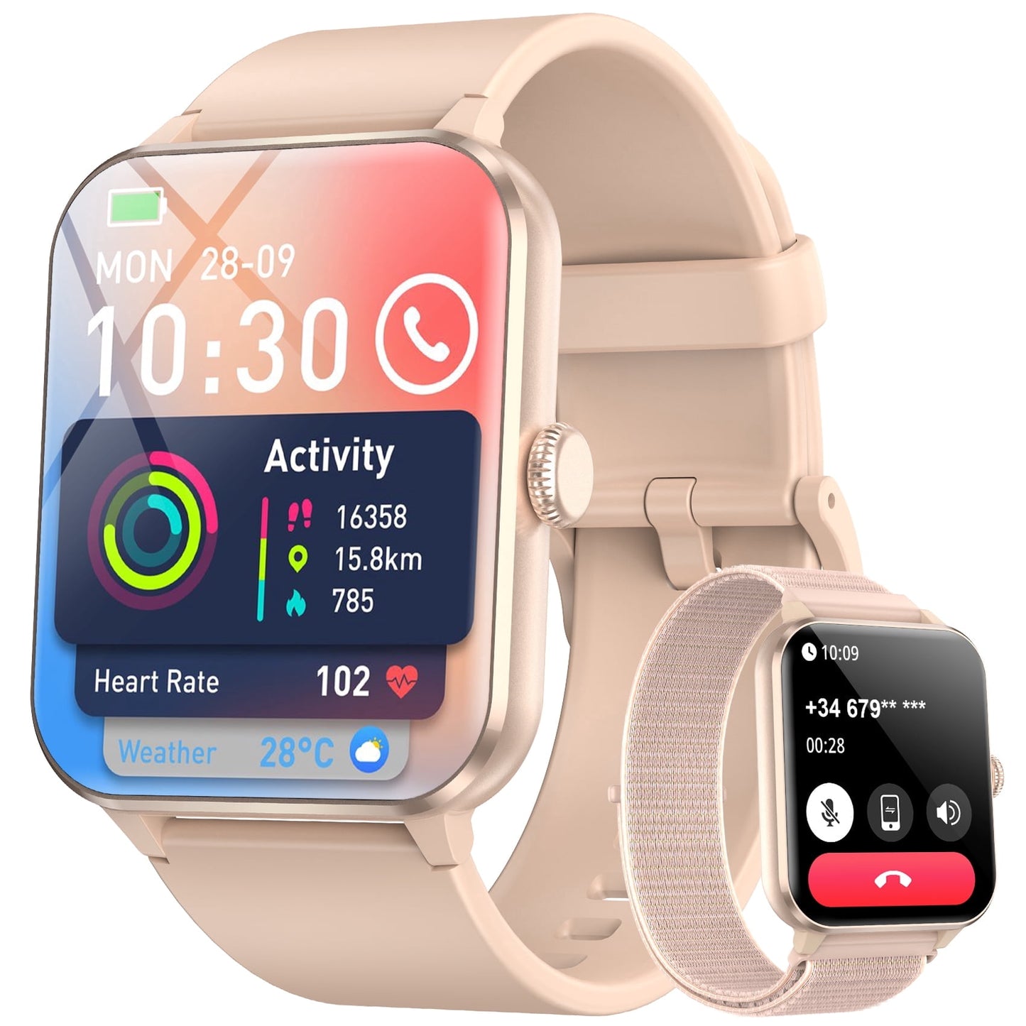LUOMATE Smart Watch for Men Women, 1.85" Touch Screen with Bluetooth C