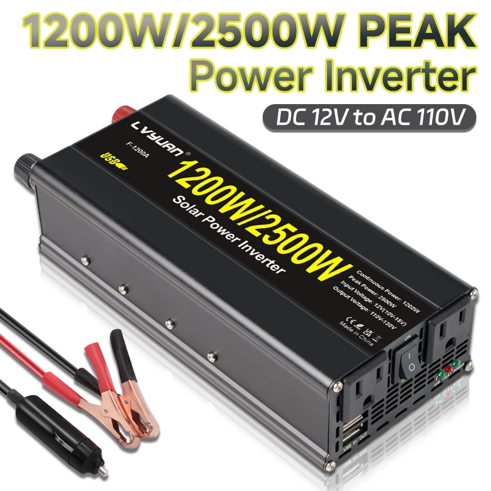2500W 5000W Peak Modified Sine Wave Power Inverter 12V DC to 110V AC C