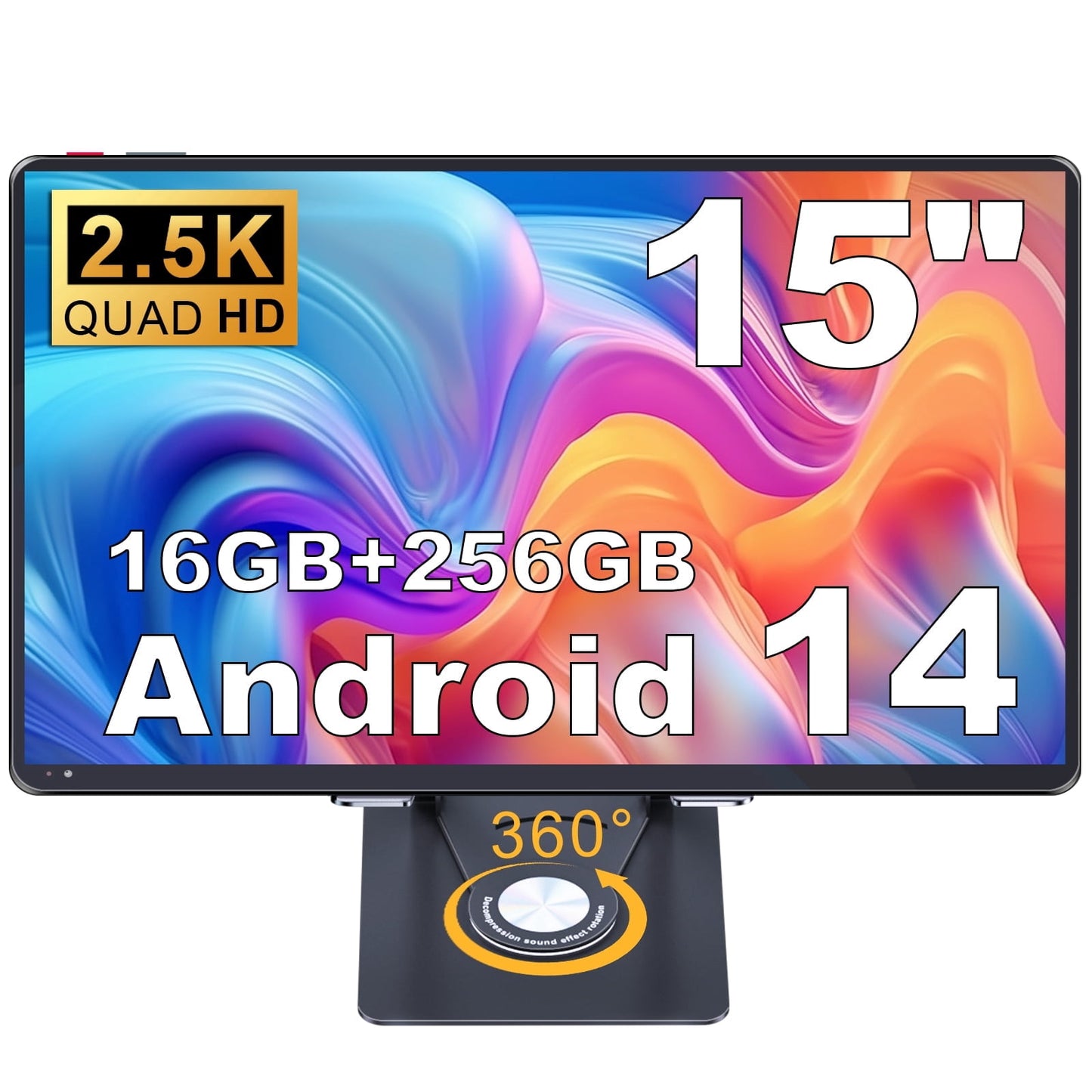 Golzer Android 14 Tablet 15 inch 2.5K Display, Helio G99 Octa-Core Pro