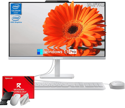 Lenovo All in One Desktop Computer, 23.8" IPS FHD Display, Intel N100