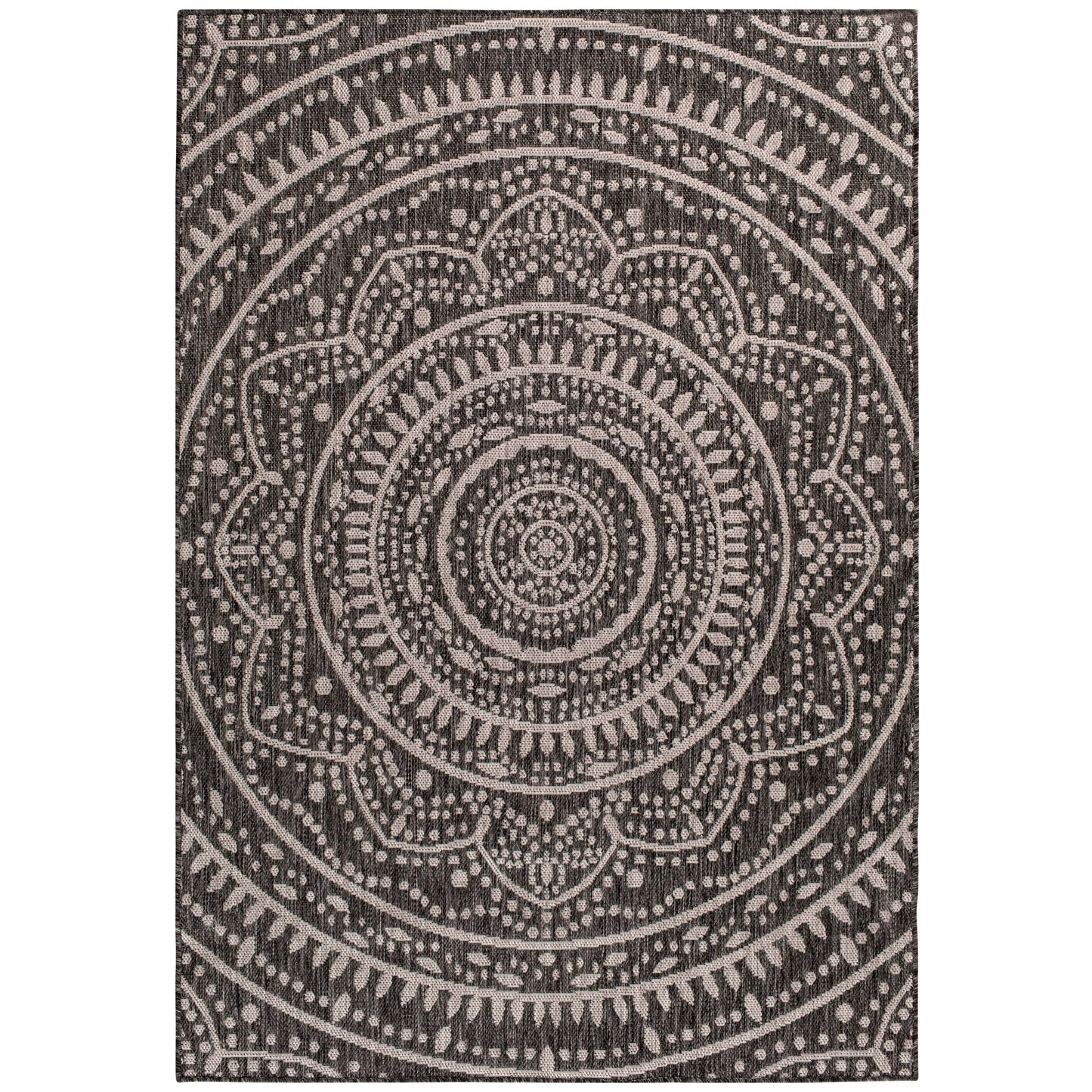 Mainstays Global Medallion Blue Polypropylene Outdoor Area Rug, 6'6"x9