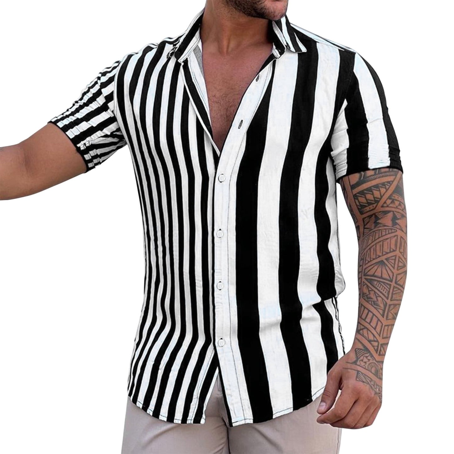 Mens Shirts Short Sleeve Printed Fashion Mens formal Shirts,Yellow,M