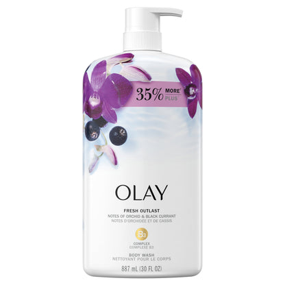 Olay Fresh Outlast Body Wash, Orchid & Black Currant, 30 oz