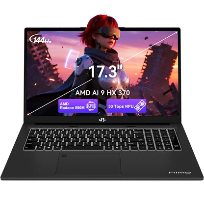 Oyzzraze 17.3 AI-Laptop Copilot+ PC, AMD Ryzen AI 9 HX 370(12C/24T, 50