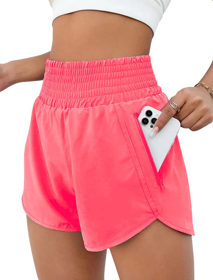 Rosvigor Womens Athletic Shorts High Waisted Running Shorts Gym Workou