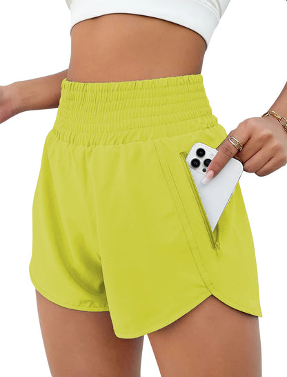 Rosvigor Womens Athletic Shorts High Waisted Running Shorts Gym Workou