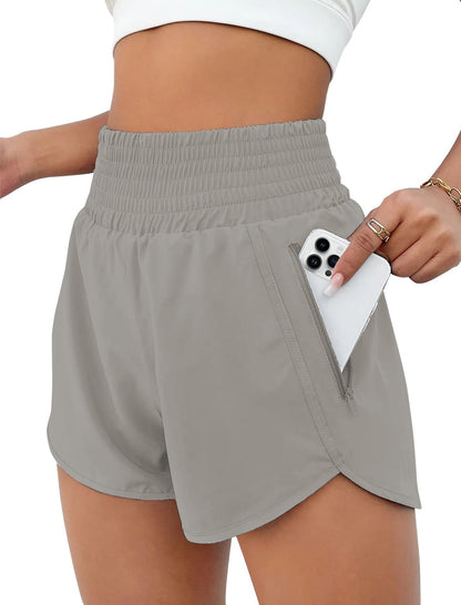 Rosvigor Womens Athletic Shorts High Waisted Running Shorts Gym Workou