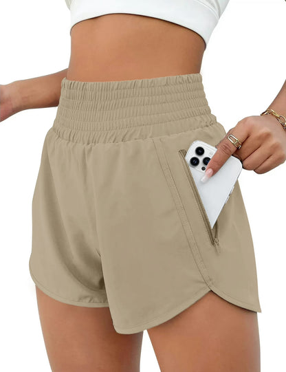Rosvigor Womens Athletic Shorts High Waisted Running Shorts Gym Workou