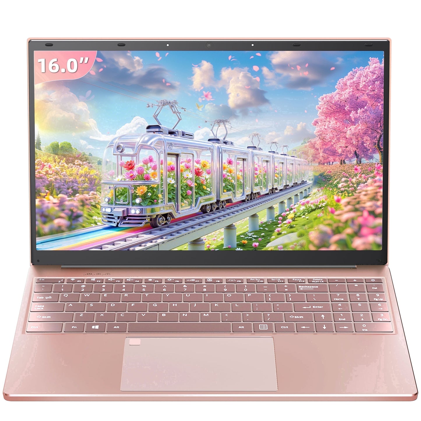 Rumtuk 16" Rose Gold Laptop, DDR4 16GB RAM, 1TB SSD, Win 11 Pro/Office