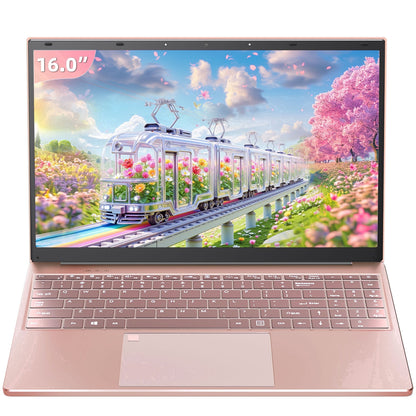 Rumtuk 16" Rose Gold Laptop, DDR4 16GB RAM, 1TB SSD, Win 11 Pro/Office