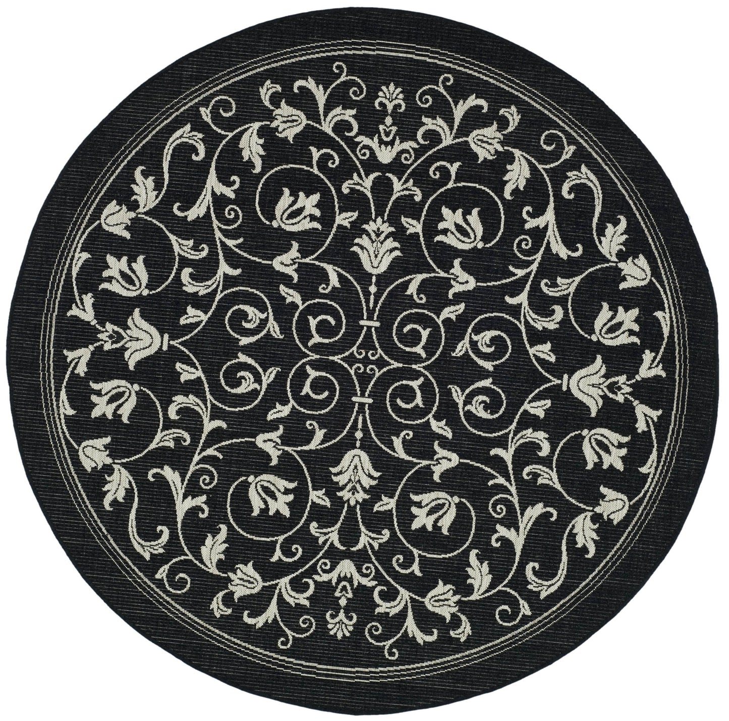 Safavieh Courtyard Nanda Botanical Indoor/Outdoor Area Rug, Sand/Black