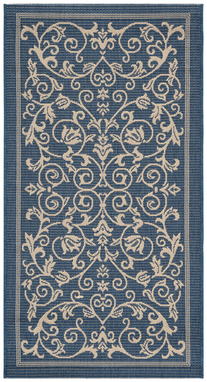 Safavieh Courtyard Nanda Botanical Indoor/Outdoor Area Rug, Sand/Black