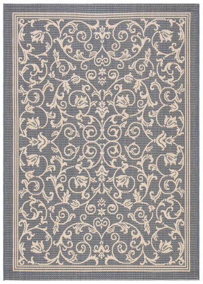 Safavieh Courtyard Nanda Botanical Indoor/Outdoor Area Rug, Sand/Black