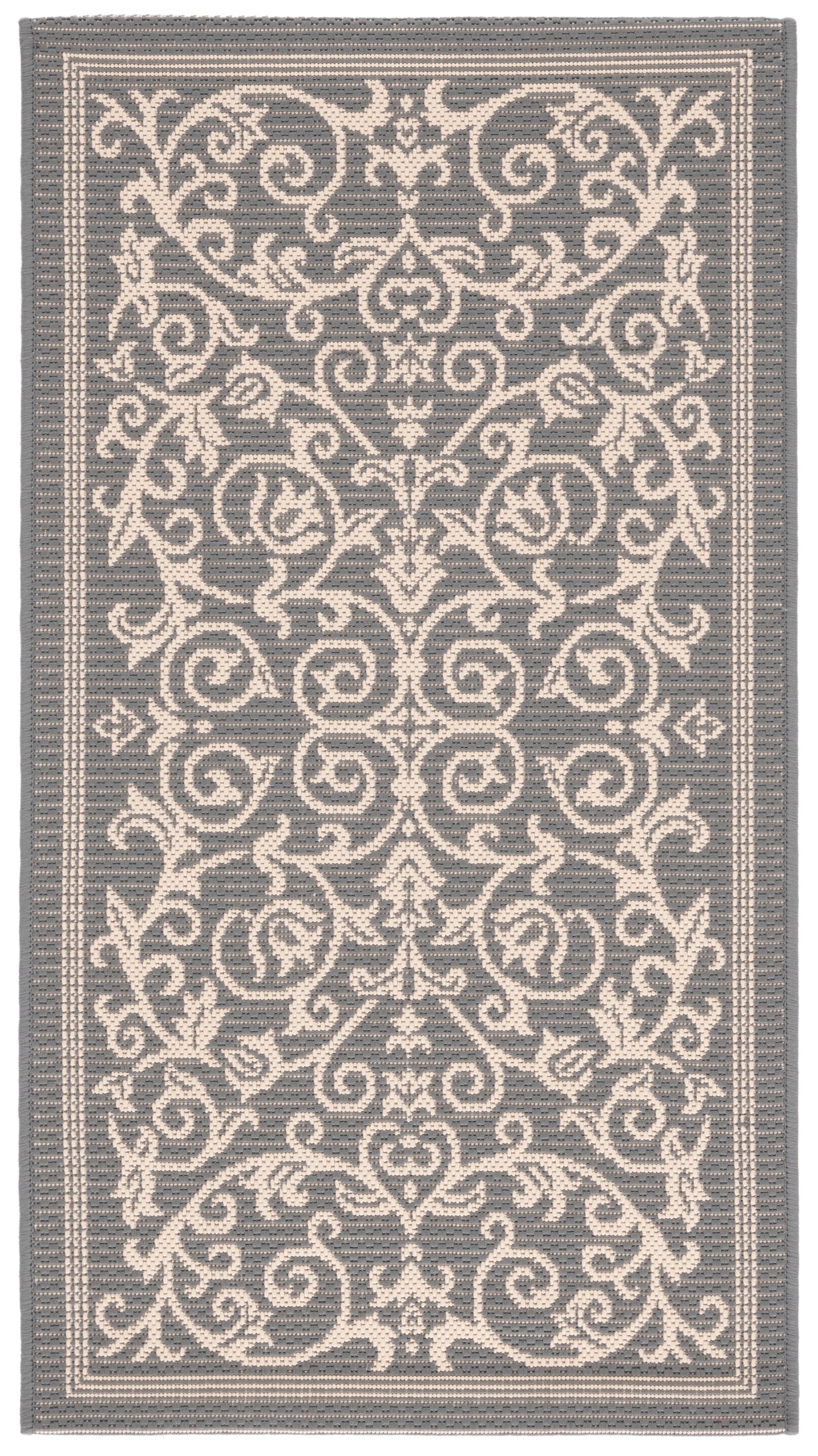 Safavieh Courtyard Nanda Botanical Indoor/Outdoor Area Rug, Sand/Black