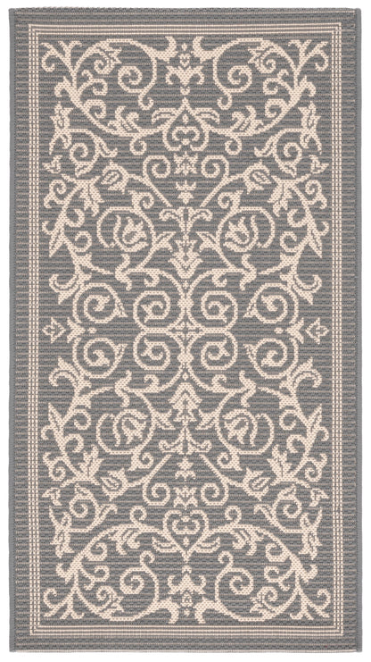 Safavieh Courtyard Nanda Botanical Indoor/Outdoor Area Rug, Sand/Black