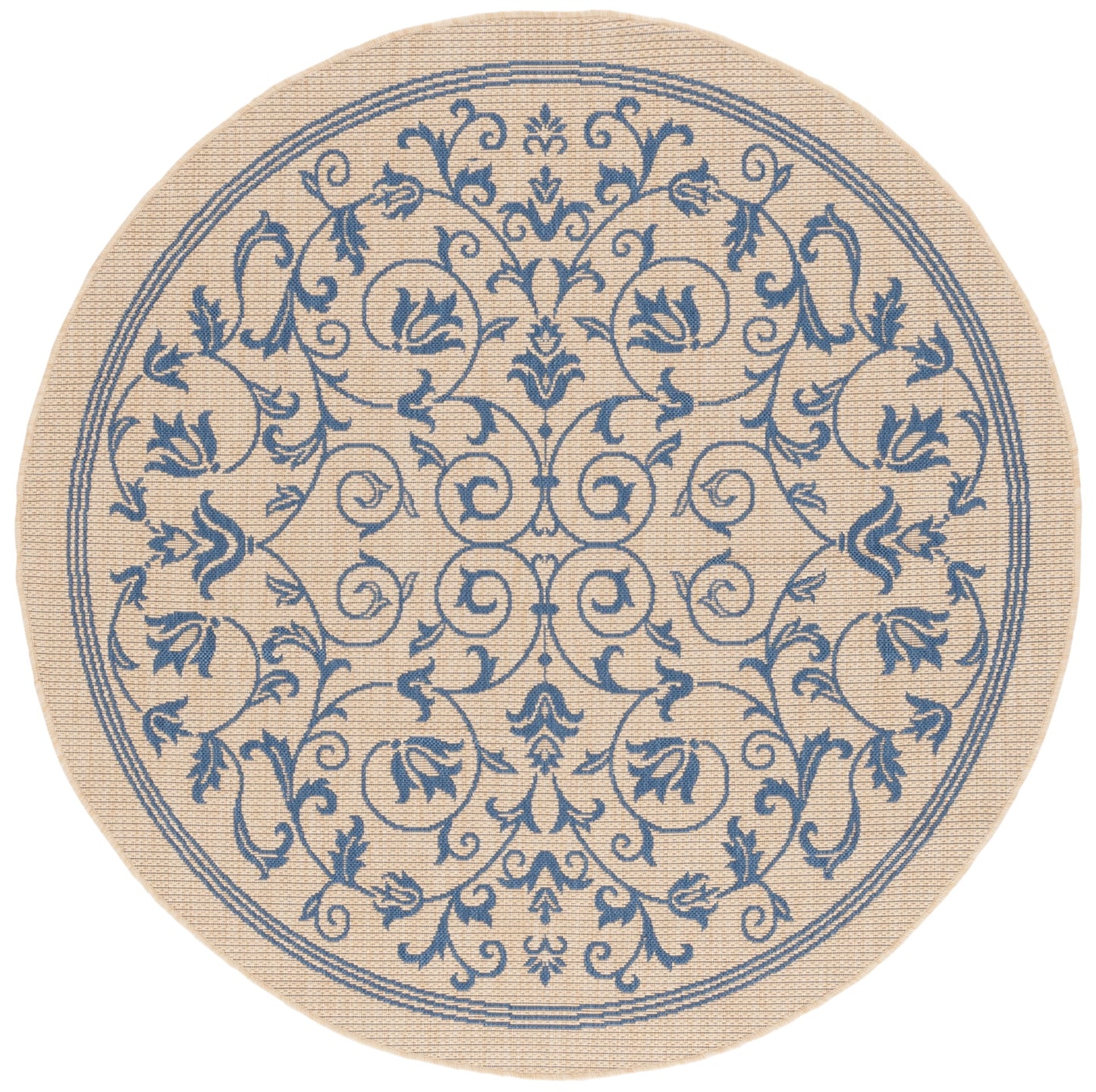 Safavieh Courtyard Nanda Botanical Indoor/Outdoor Area Rug, Sand/Black