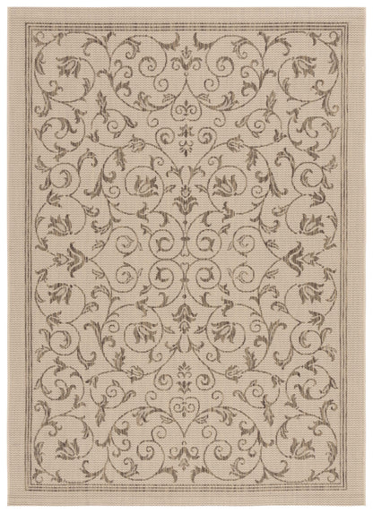 Safavieh Courtyard Nanda Botanical Indoor/Outdoor Area Rug, Sand/Black